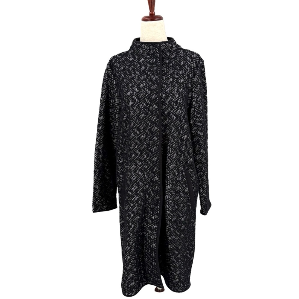 Eileen Fisher System Tweed Boucle Cotton Sweater Duster Coat Small